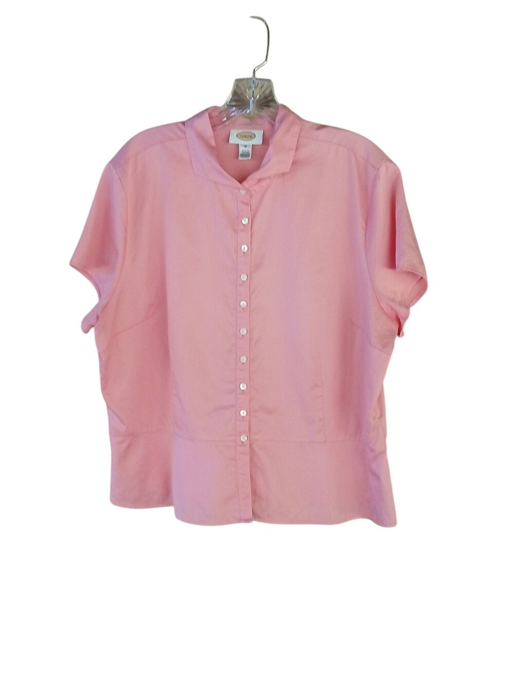 Talbots Pink Short Sleeved Button Down Shirt Size 18